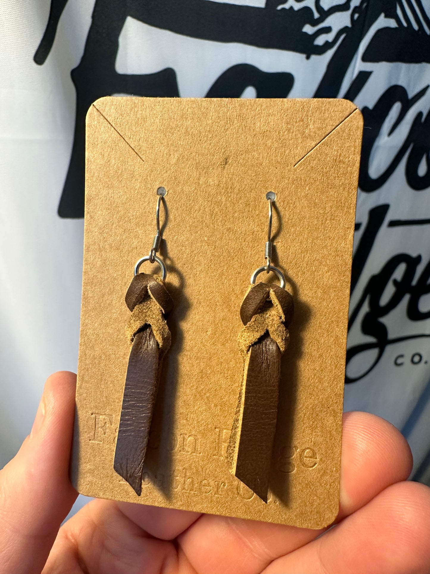 Braided Leather Earrings
