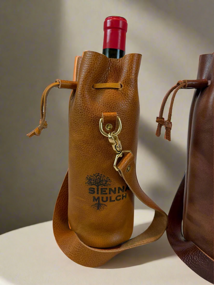 Personalized Leather Wine Tote