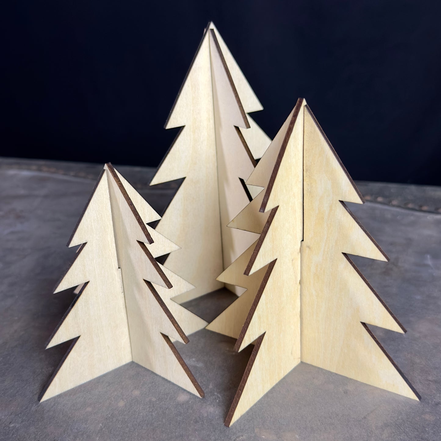 Wood Christmas Tree Set