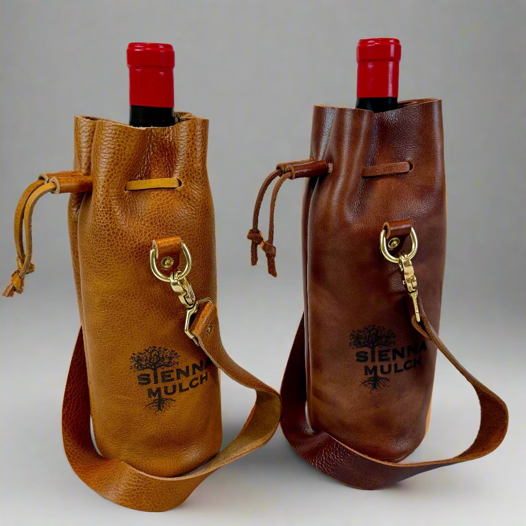 Personalized Leather Wine Tote