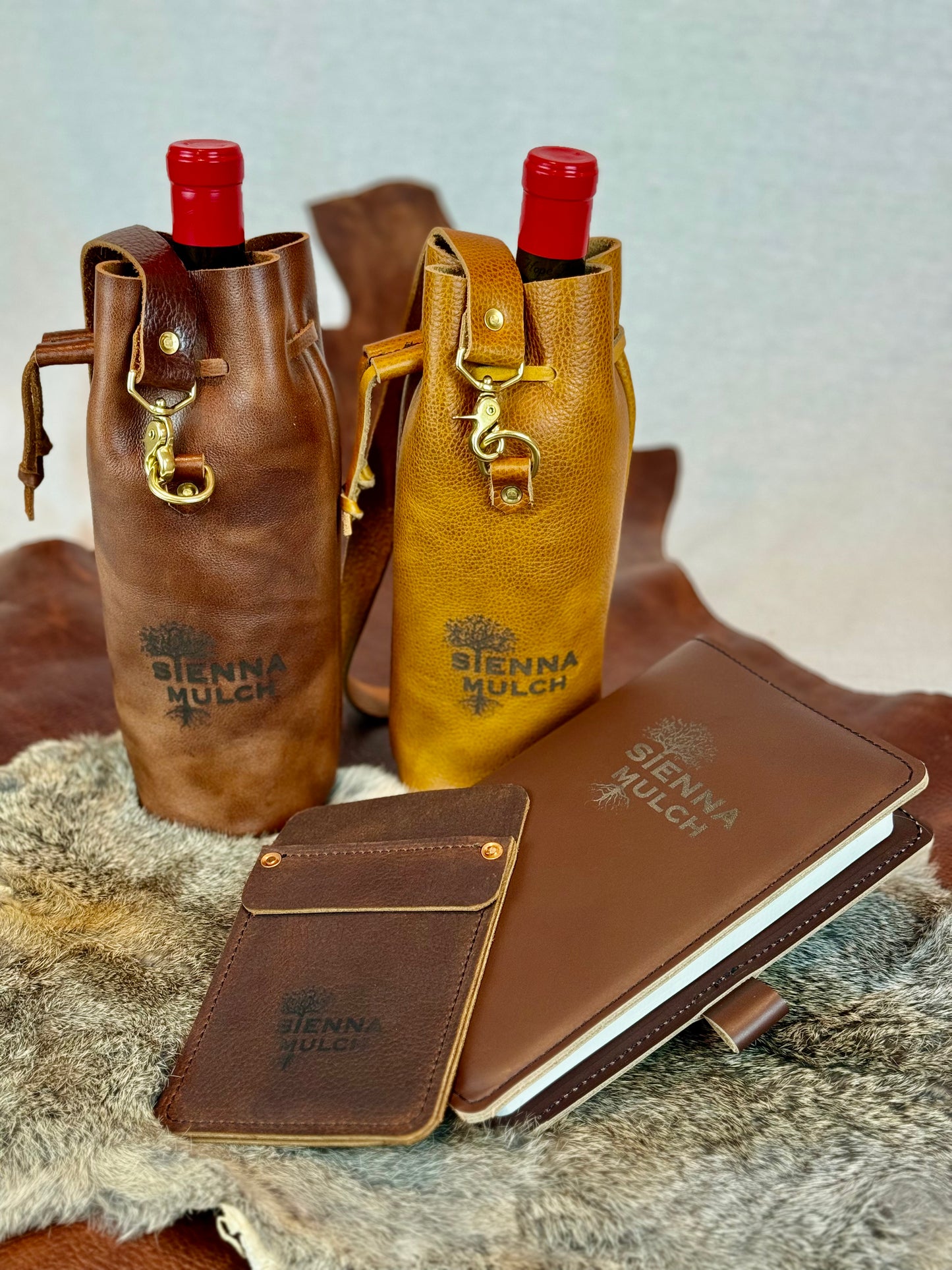 Personalized Leather Wine Tote