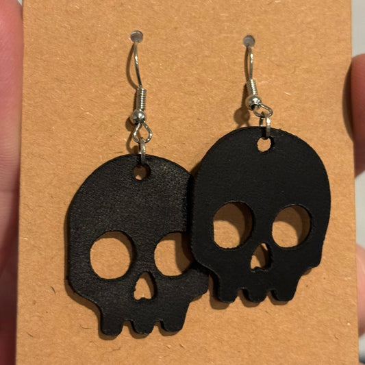 Leather Skull Earrings – Handmade Halloween Earrings